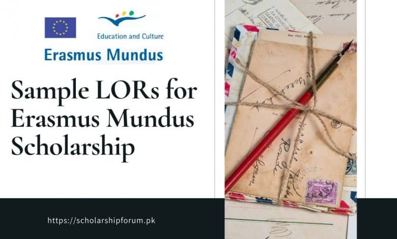 Sample LOR for Erasmus Mundus Scholarship